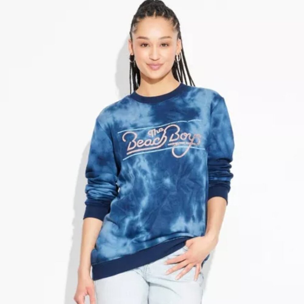 The Beach Boys Sweatshirt Large Tie Dye Coastal Surf Graphic Crewneck